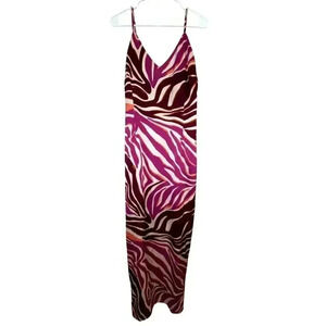 NWOT Pretty Little Thing Womens Satin Printed Maxi Dress